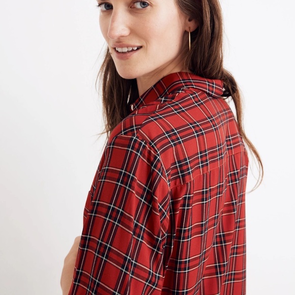 Madewell Oversized Ex-Boyfriend Shirt in Tartan Plaid - Picture 1 of 10